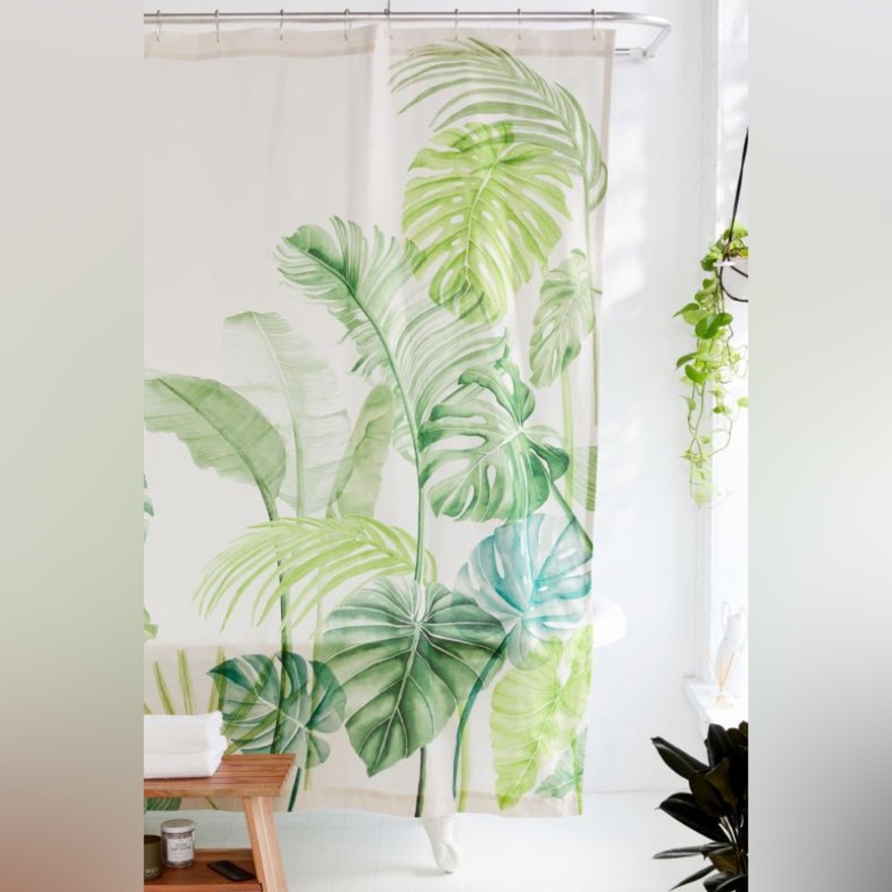 Urban Outfitters Tropical Watercolor Shower Curtain